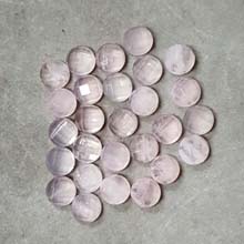 08MM FACETED ROUND CABOCHON ROSE QUARTZ(10PCS/BAG)